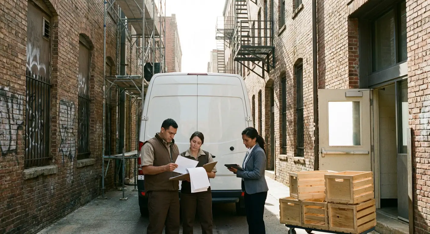 Los Angeles alley delivery access and clearance check